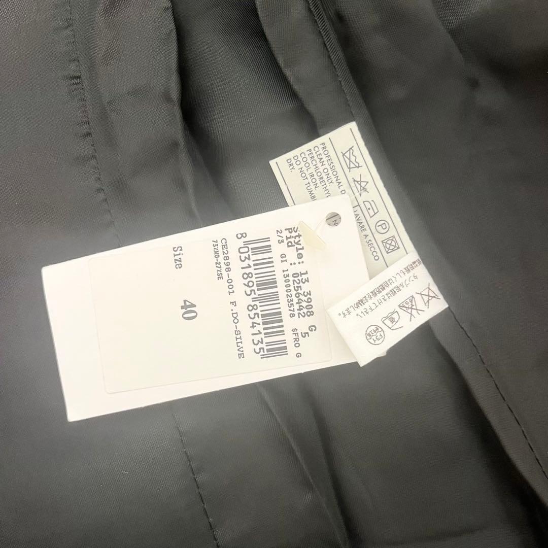 フェラガモ ウール×シルク ジップジャケット ヘリンボーン グレー 40 タグ付