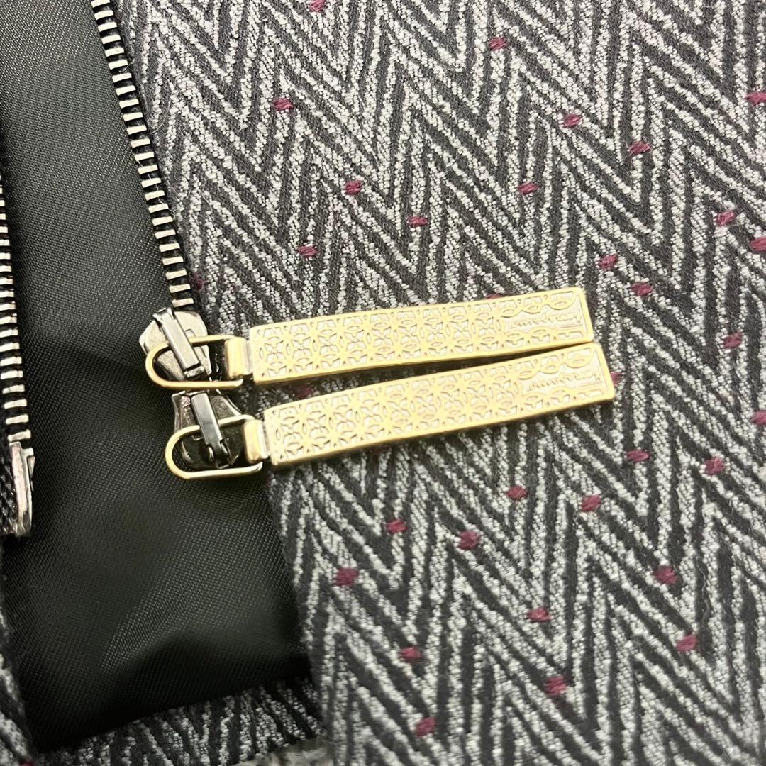 フェラガモ ウール×シルク ジップジャケット ヘリンボーン グレー 40 タグ付