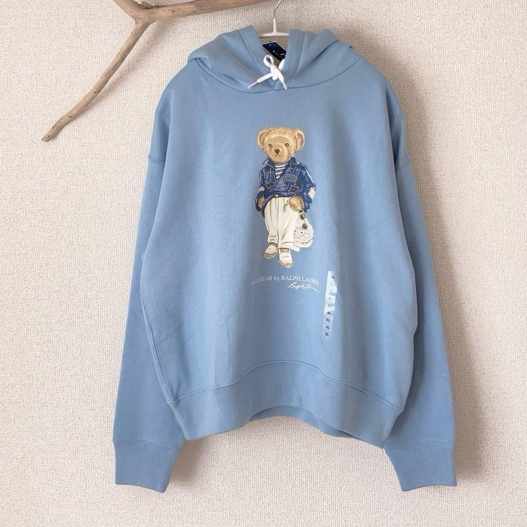新品タグ付き　ポロラルフローレン　ポロベア パーカー　フーディー　水色　正規品