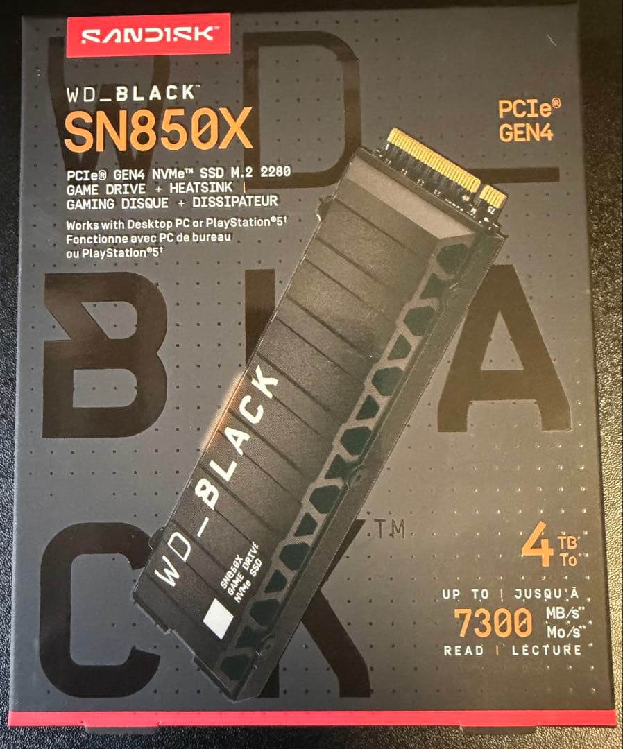 内蔵型SSD WD_BLACK SN850X 4TB M.2 PCIe Gen4 x4