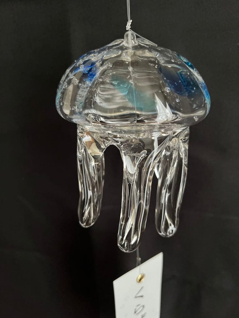 【新品】タクグラス TAKU GLASS 弥彦クラフト　クラゲ風鈴　クリアブルー