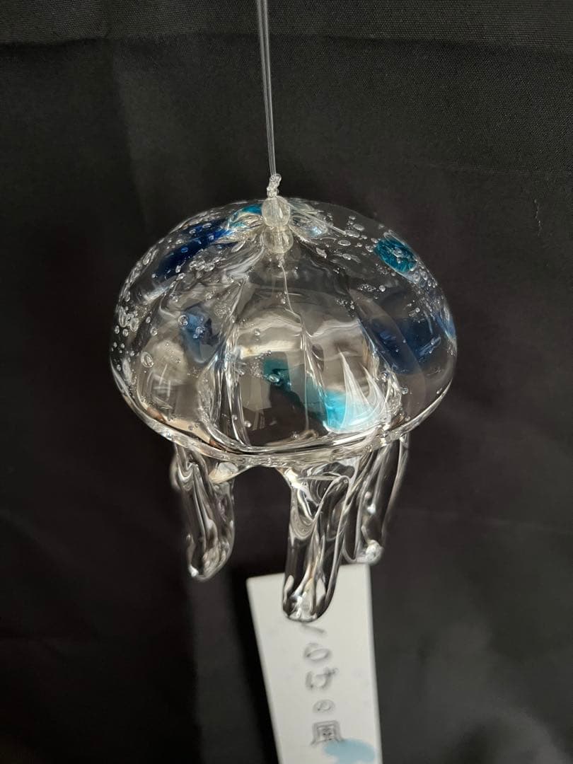 【新品】タクグラス TAKU GLASS 弥彦クラフト　クラゲ風鈴　クリアブルー