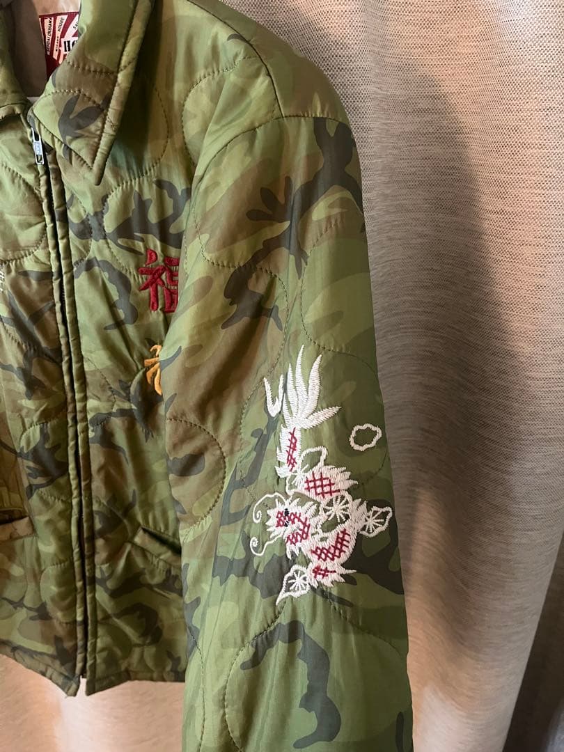 m*0様 HOUSTON 迷彩柄 下り虎 刺繍 ミリタリージャケット ベトジャン