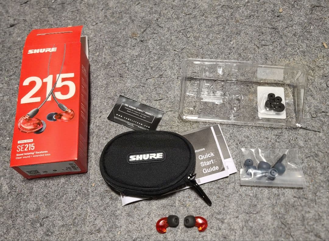SHURE SE215 有線イヤフォン レッド