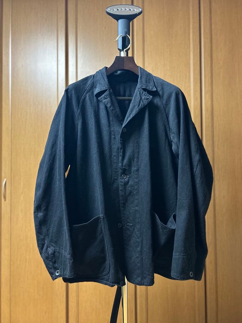 【COMOLI】デニムワークジャケット黒　サイズ4