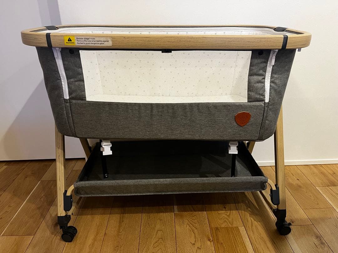 HZDMJ ベビーベッド グレー 収納付き