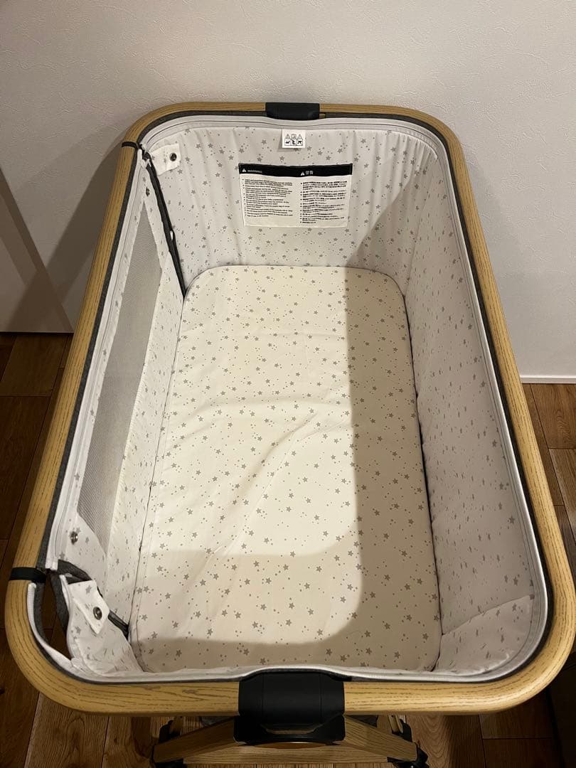 HZDMJ ベビーベッド グレー 収納付き