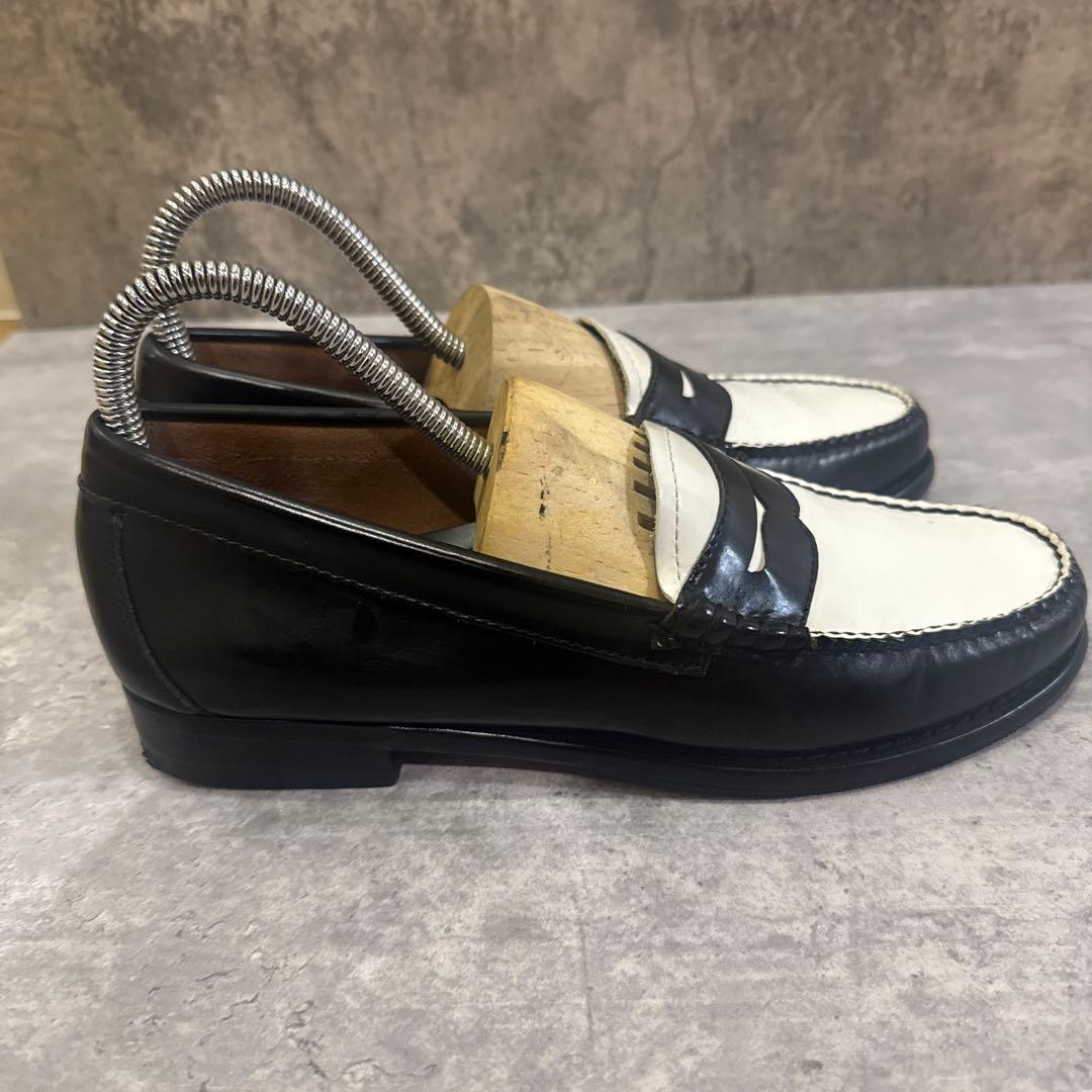 【極美品】ghbass&co ペニーローファー　白黒　モノトーン　24.5ぐらい