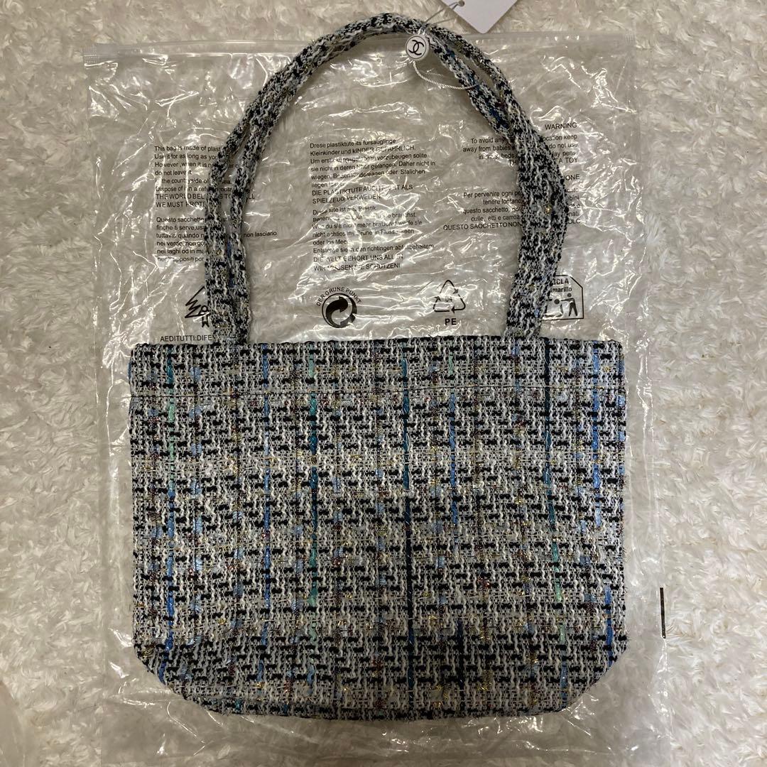 CHANEL ツイードトートバッグ　スパンコール