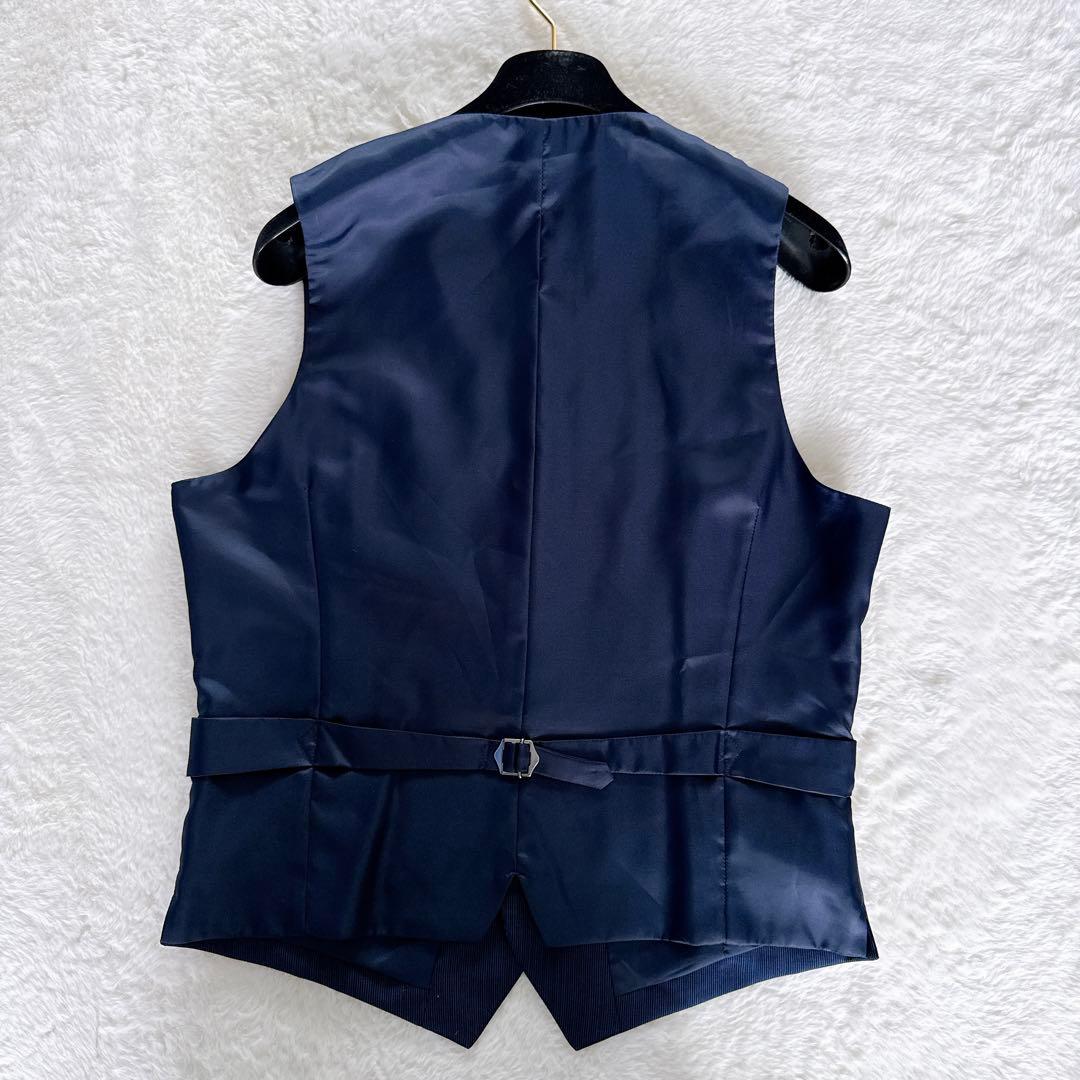 【ビームスハート】スーツ 3ピース マーティンソン生地 ネイビー 48サイズ