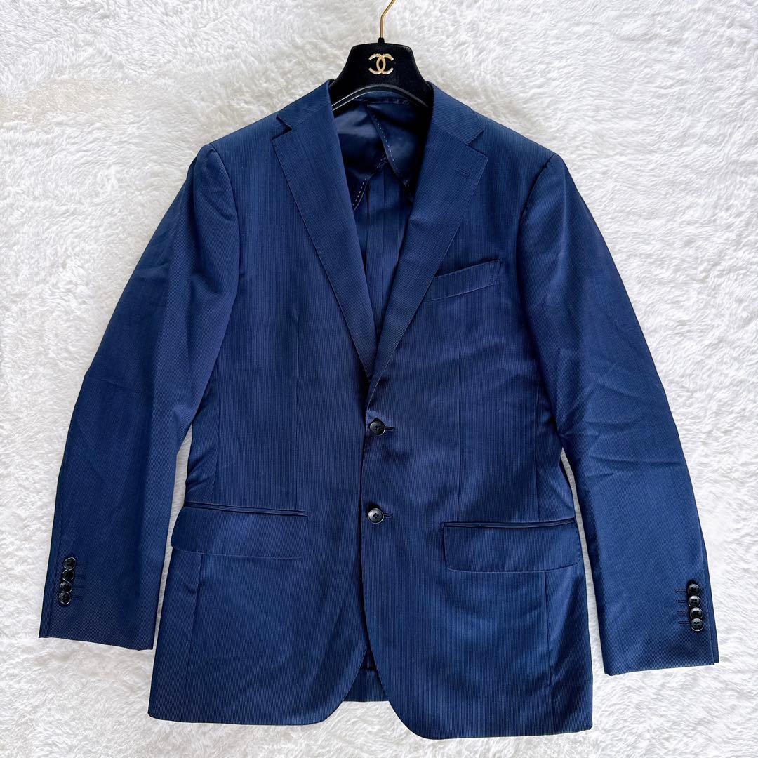 【ビームスハート】スーツ 3ピース マーティンソン生地 ネイビー 48サイズ