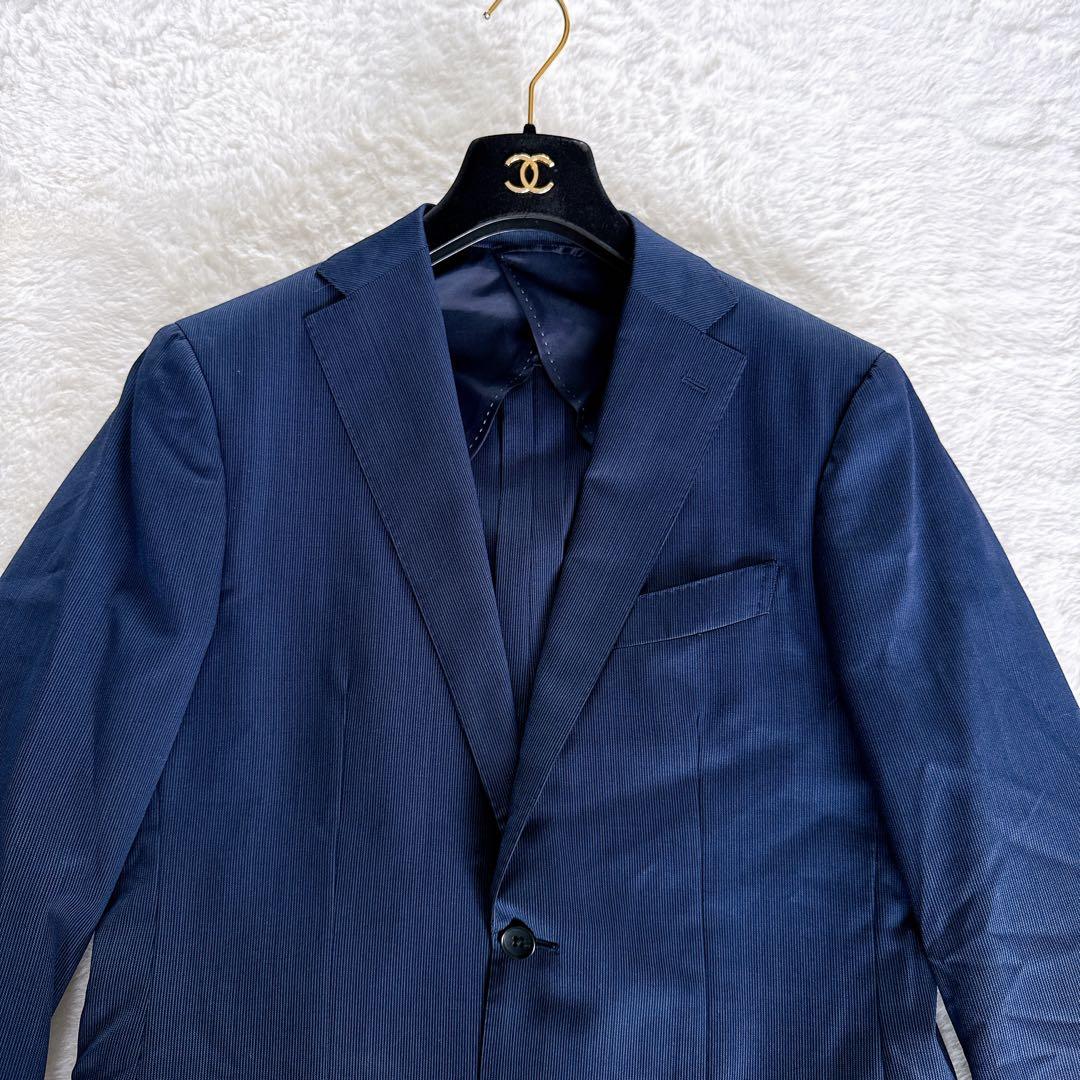 【ビームスハート】スーツ 3ピース マーティンソン生地 ネイビー 48サイズ