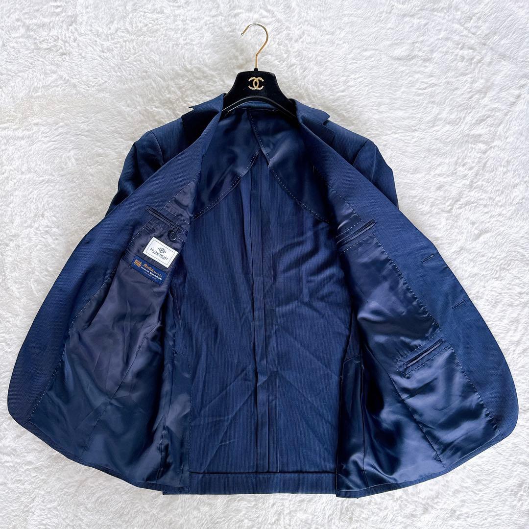 【ビームスハート】スーツ 3ピース マーティンソン生地 ネイビー 48サイズ