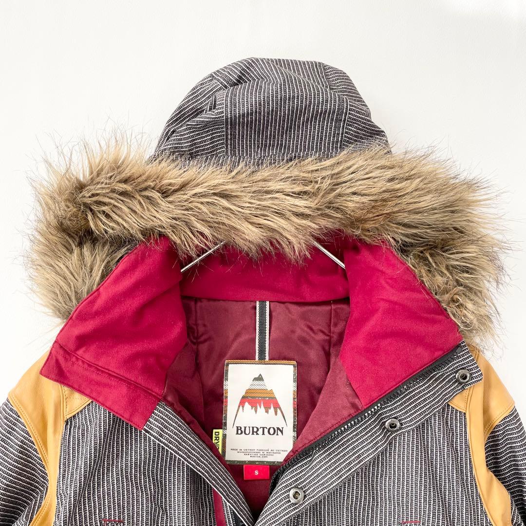 4462 バートン ジャケット スノボウェア レディース ストライプ ファー付き