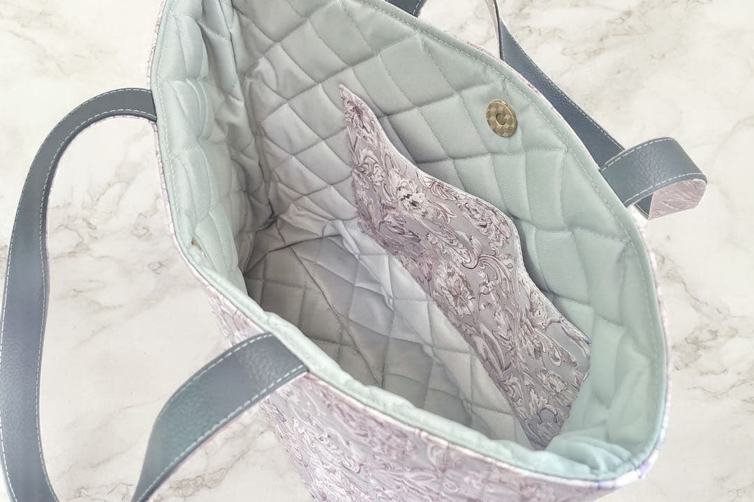 【リマ様】リバティ　アレキサンダーマーブル　マロバニ　キルトバッグ　Lサイズ