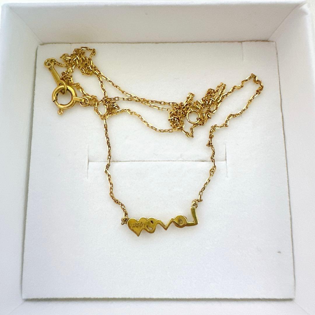 お値下げ！AHKAH 18Kイエローゴールド Love ネックレス