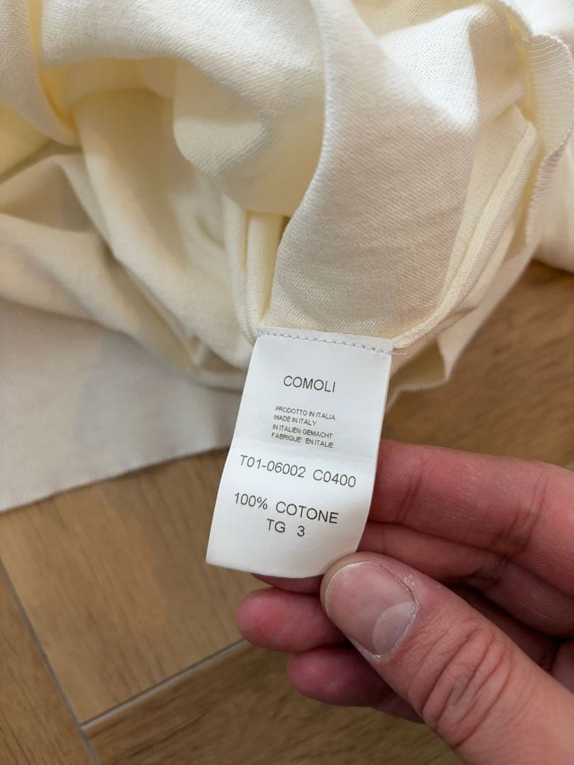 試着のみ　21ss COMOLI コモリ　18Gクルーネックニット　フリーサイズ