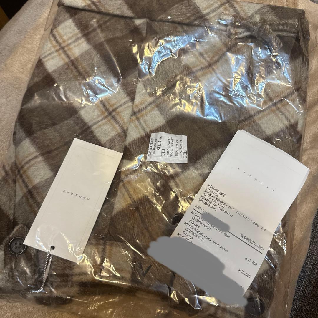 パンツ andmary Ribbon check mini pants