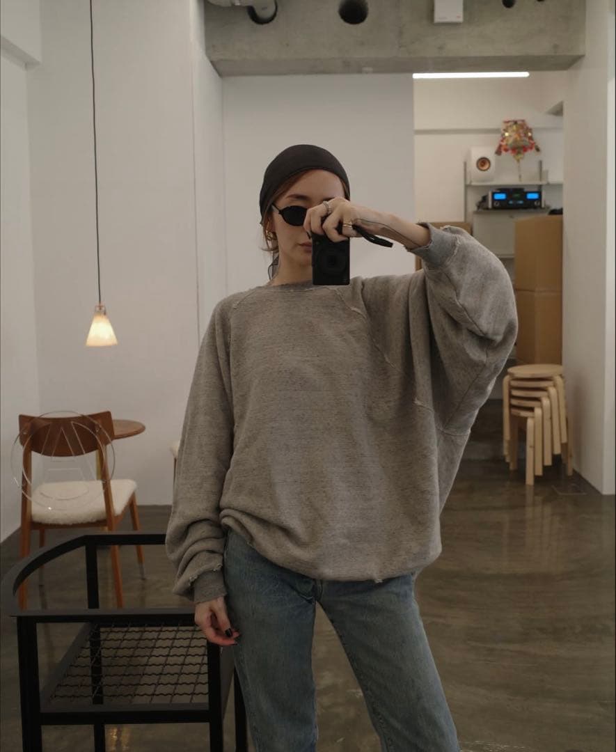 トップス LON TWO SIDE SWEATSHIRT #04 TOP GRAY