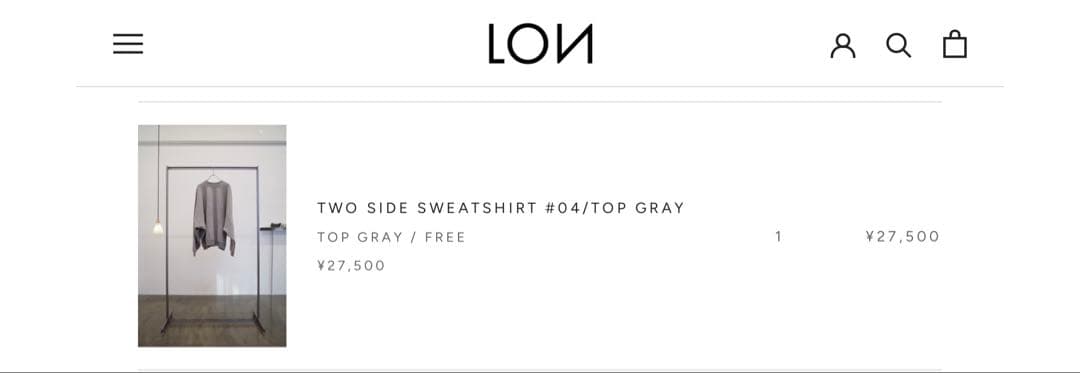 トップス LON TWO SIDE SWEATSHIRT #04 TOP GRAY