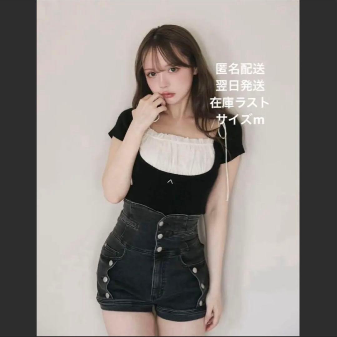 パンツ Ribbon denim allinone