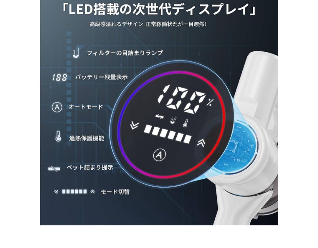 掃除機 コードレス【2026業界初AIホコリ自動検知！75Kpa真の強力吸引力