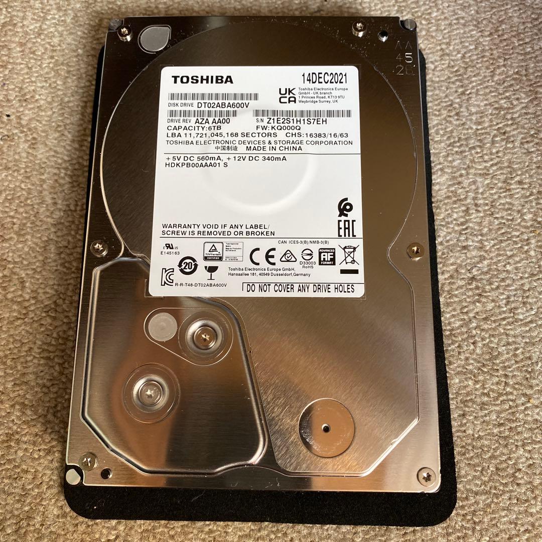 内蔵型ハードディスクドライブ TOSHIBA 6TB DT02ABA600V 5400RPM