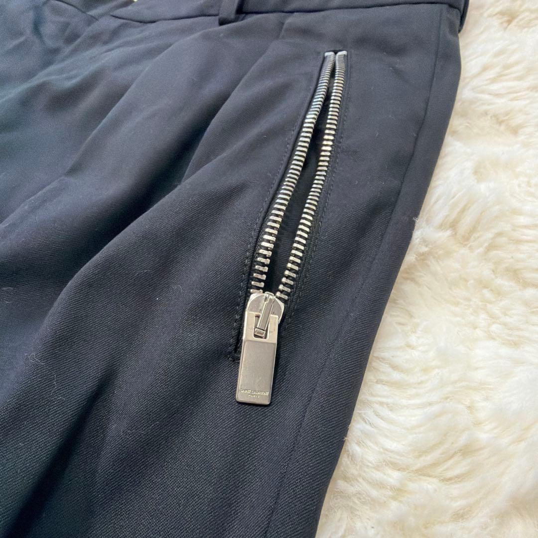 SAINT LAUREN サンローラン 現行 サイトジッパー スラックス L