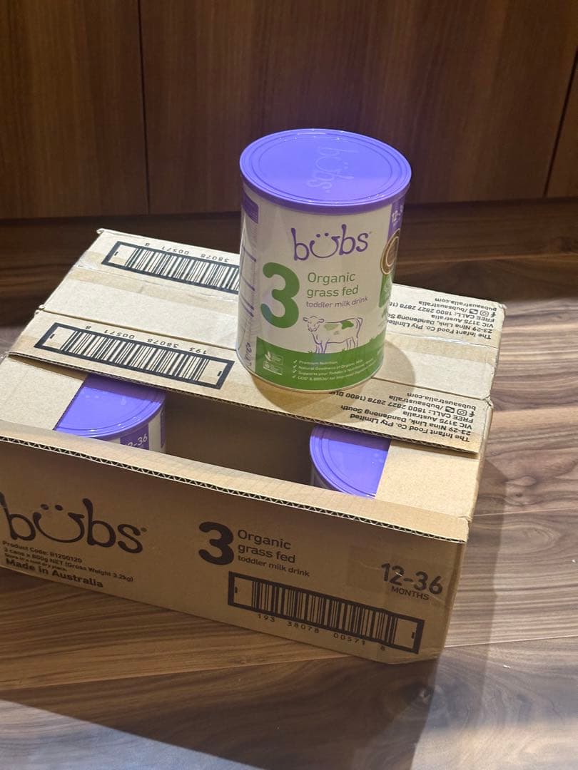 bubs Organic grass fed 3 12-36ヶ月　3缶セット
