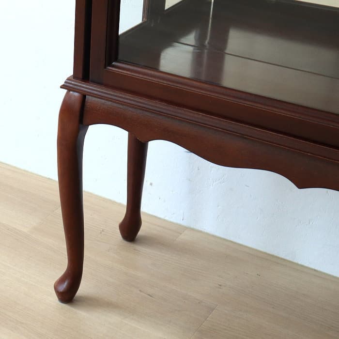 アンティーク 猫足 ガラスキャビネット 飾り棚 コレクションボード