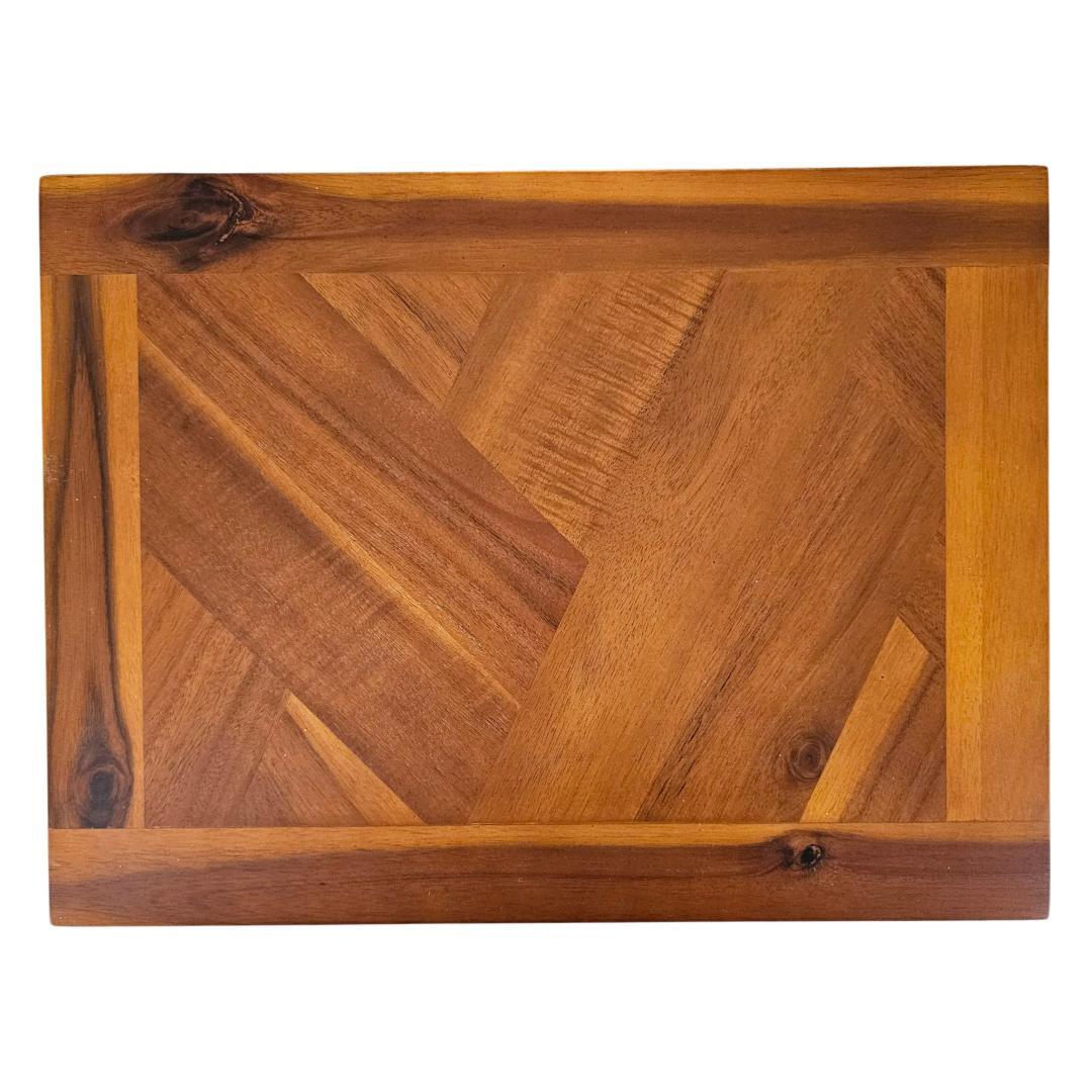 木製 サイドチェスト 引き出し付き ヘリンボーン柄 幅40 奥行30 カフェ風