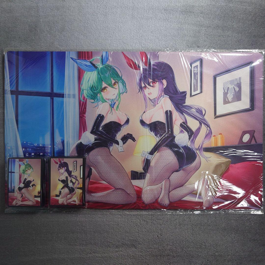 α3 遊戯王 部屋&バニーガール服 リン&黒咲瑠璃 スリーブ&プレイマット