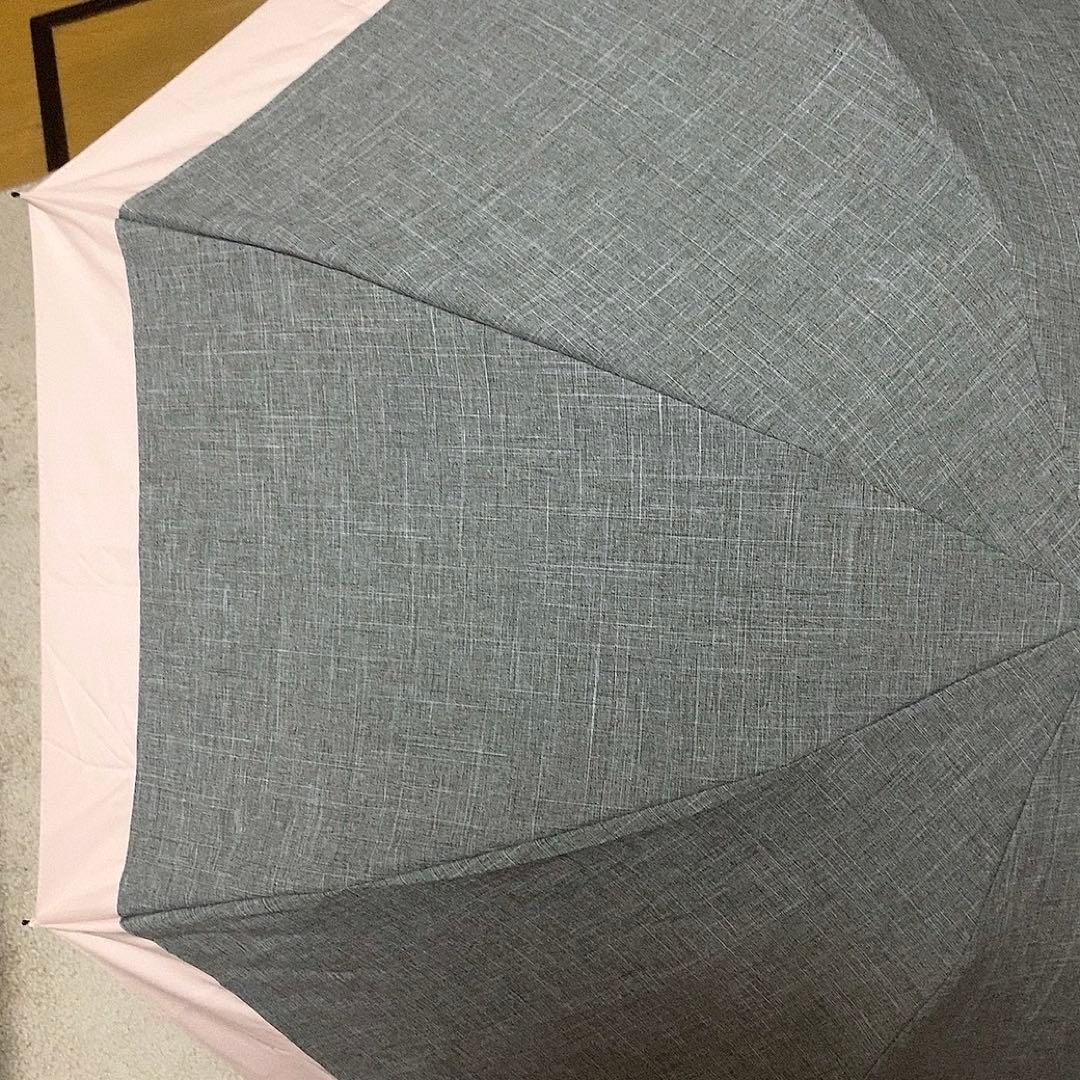 【新品未使用】遮光100% ロサブラン 3段折り畳み傘　ピンク×グレー