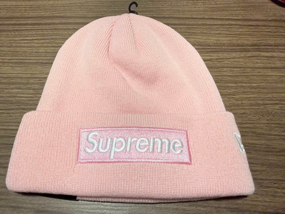 帽子 Supreme new era box logo beanie pink