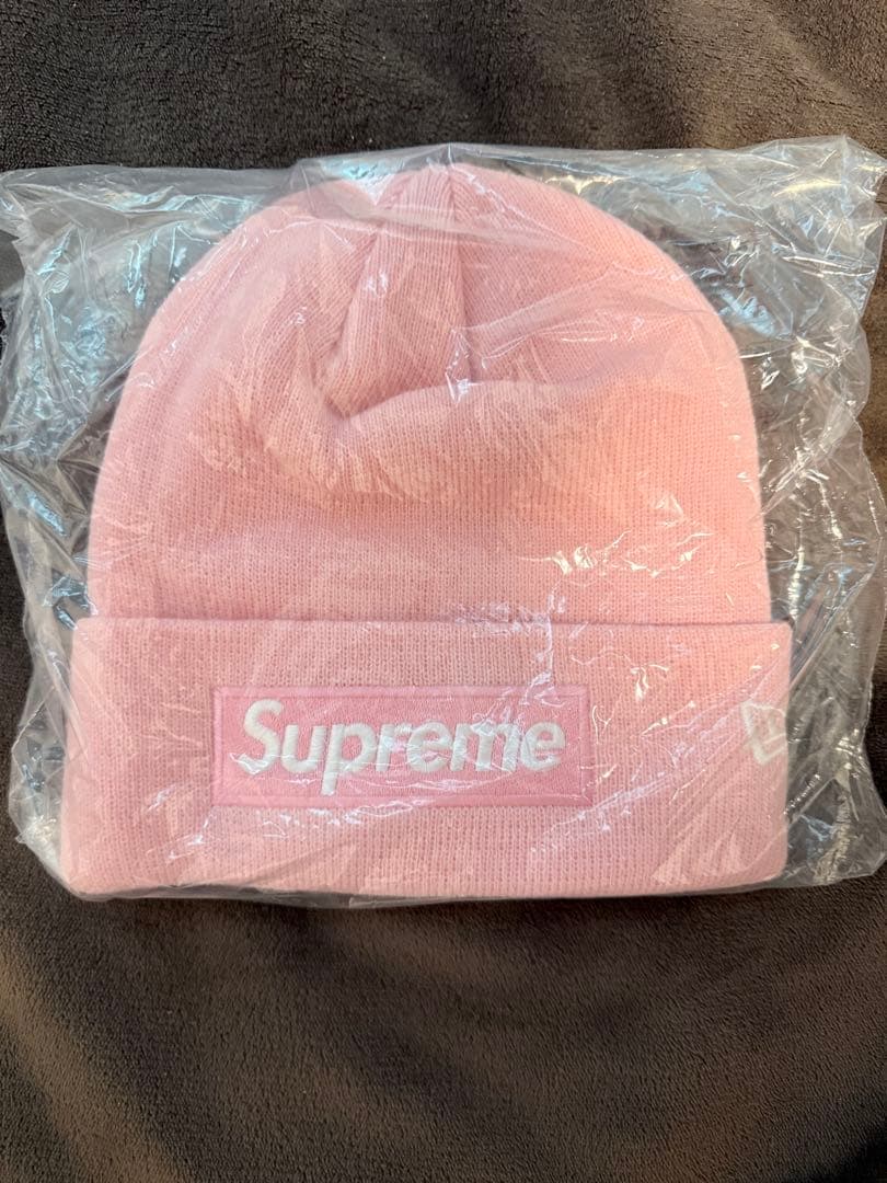 帽子 Supreme new era box logo beanie pink