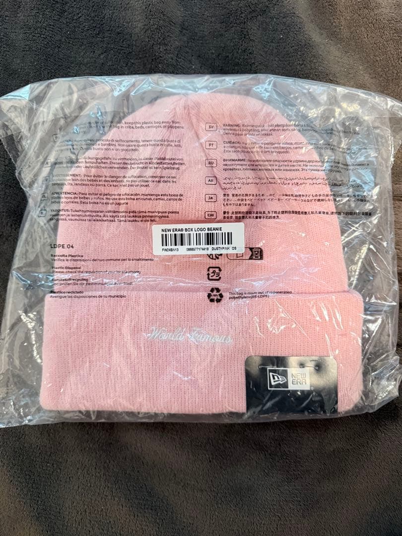 帽子 Supreme new era box logo beanie pink