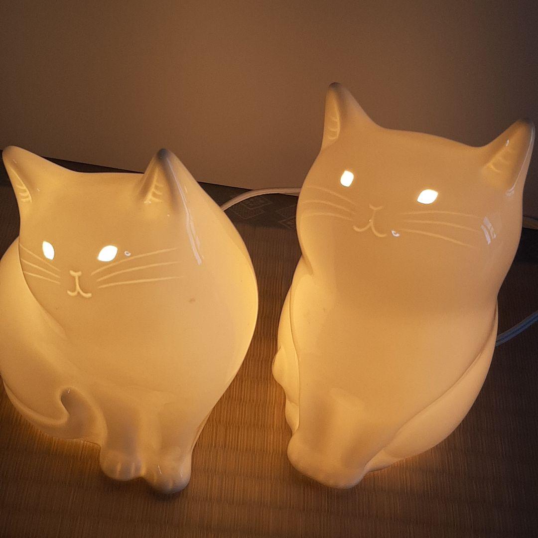 猫　ランプ　二個　セット　まとめ　ペア　インテリア　照明　cats