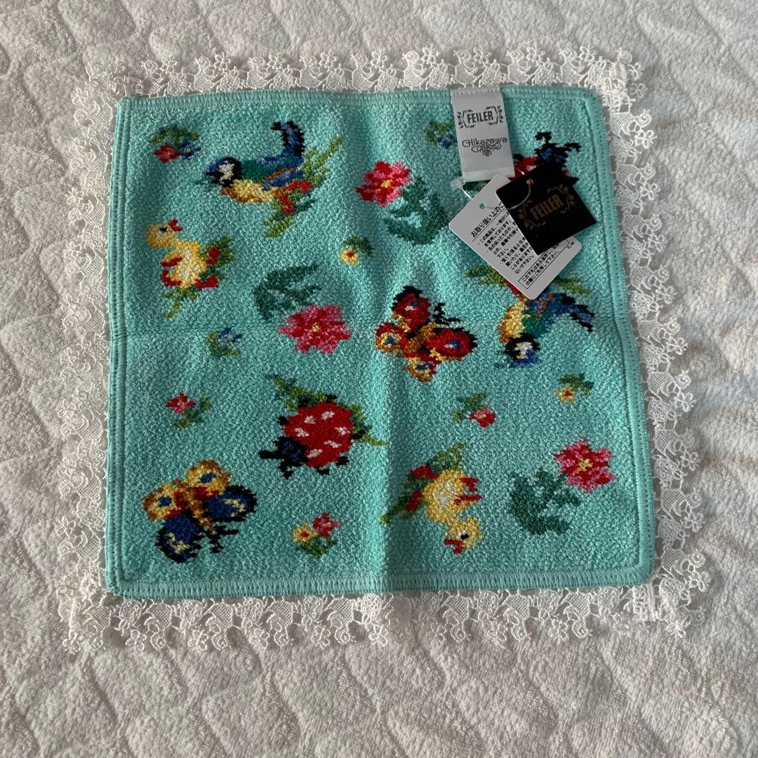 フェイラー　近沢レース　ミントグリーン　ハンカチ