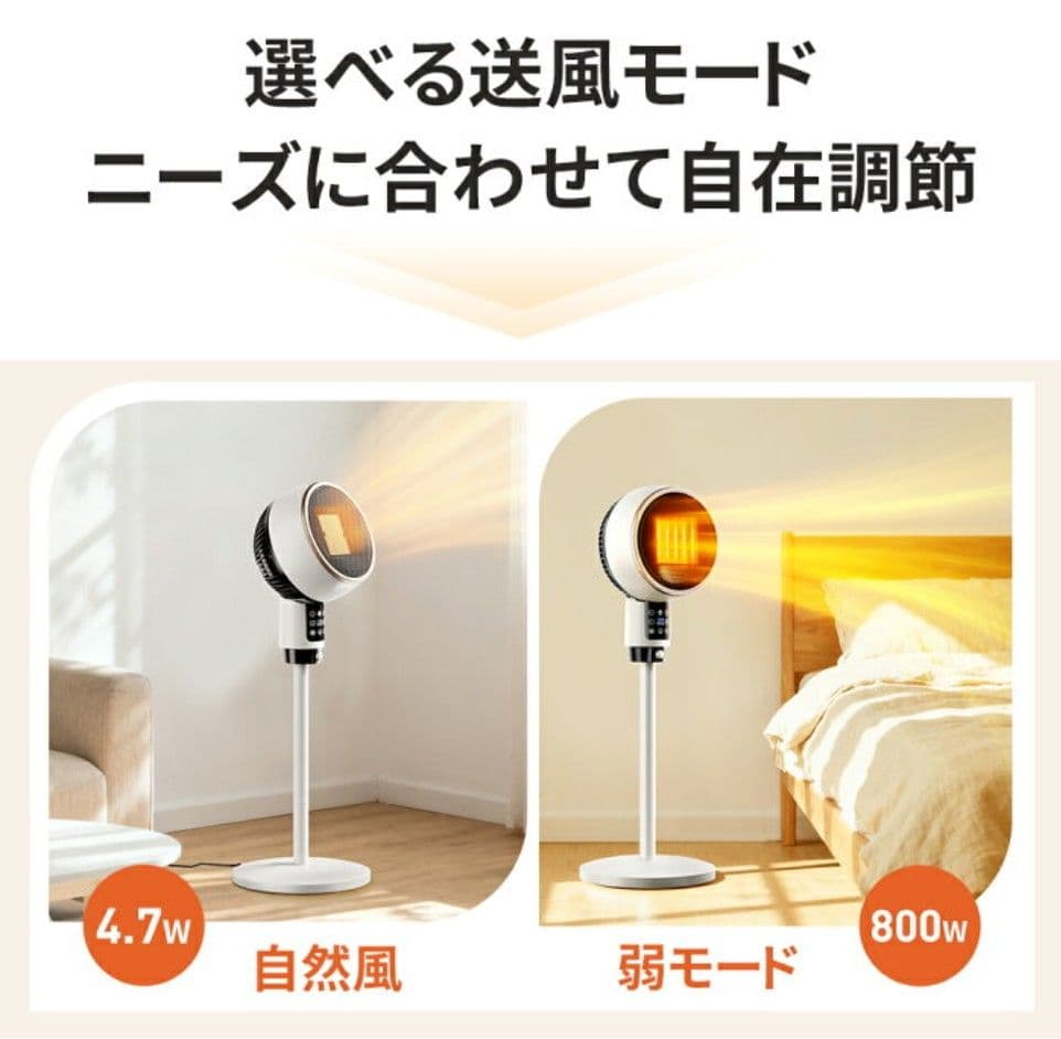 2秒で速暖 セラミックヒーター 1200W 4モード 未使用新品