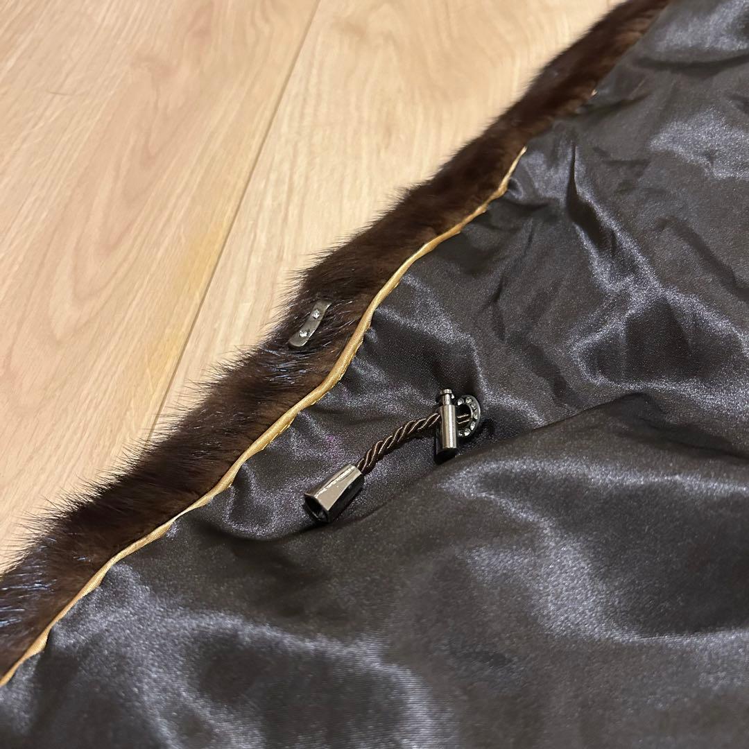 【最上級】ミンク　ロングコート　毛皮　コート　ファー　美品　フード付　O