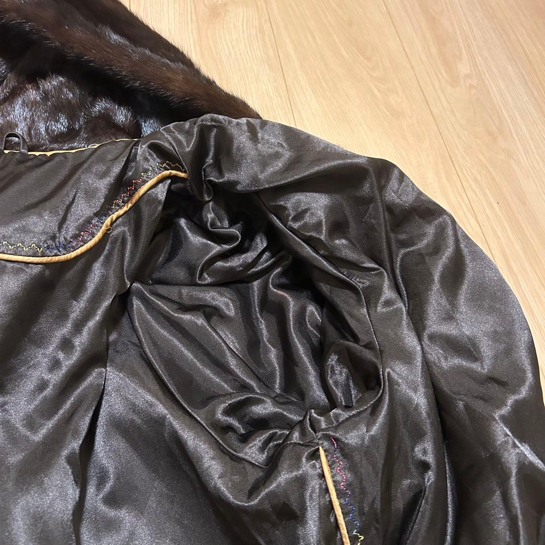 【最上級】ミンク　ロングコート　毛皮　コート　ファー　美品　フード付　O