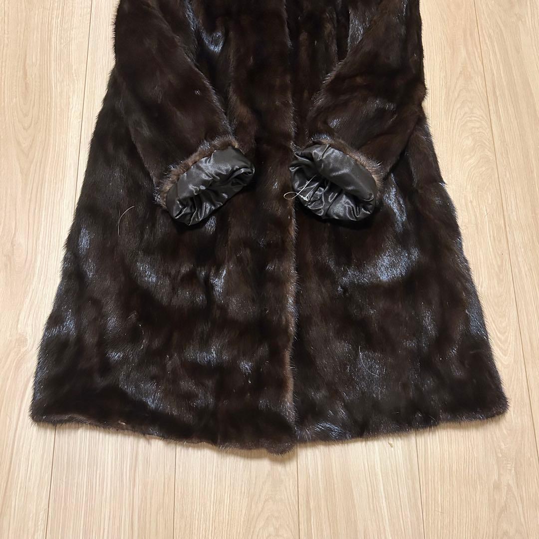 【最上級】ミンク　ロングコート　毛皮　コート　ファー　美品　フード付　O