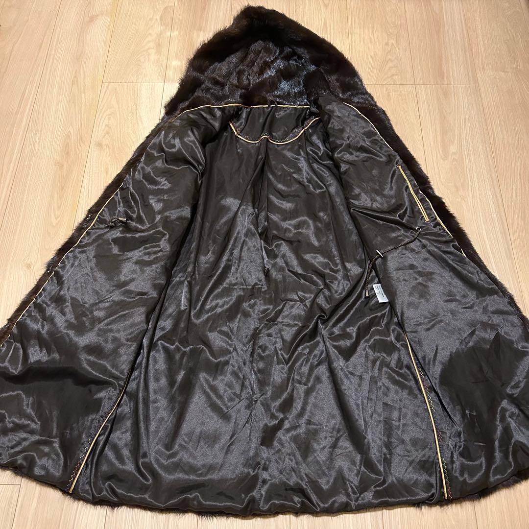 【最上級】ミンク　ロングコート　毛皮　コート　ファー　美品　フード付　O