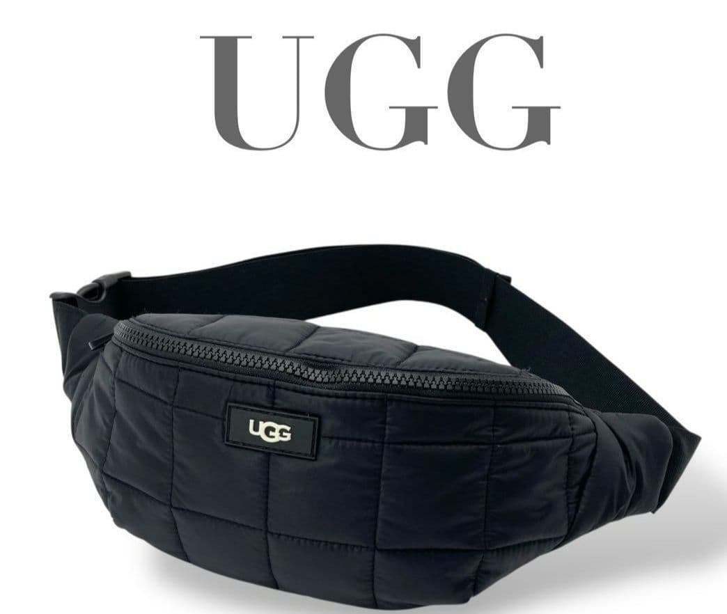 UGG キルティング パファー ボディバッグ ウエストバッグ ポーチ ブラック