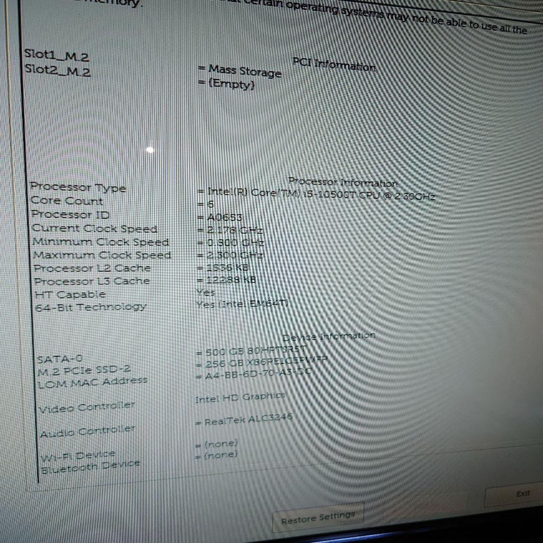 Windowsデスクトップ DELL Optiplex3080Micro i5-10500T Win11Pr
