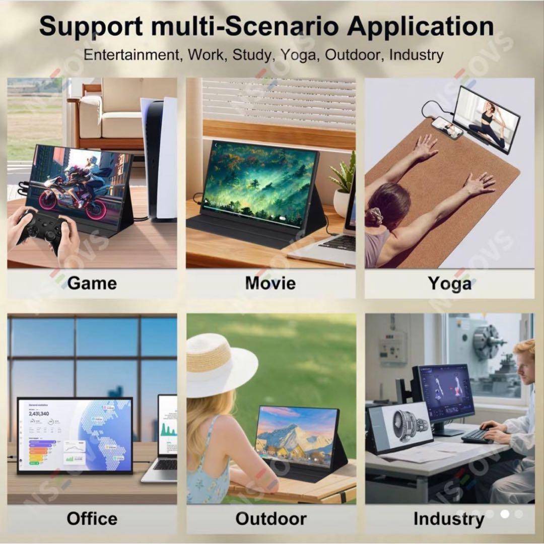 1回のみ使用NSEOVS 18.5インチポータブルモニターFHDモバイルモニター