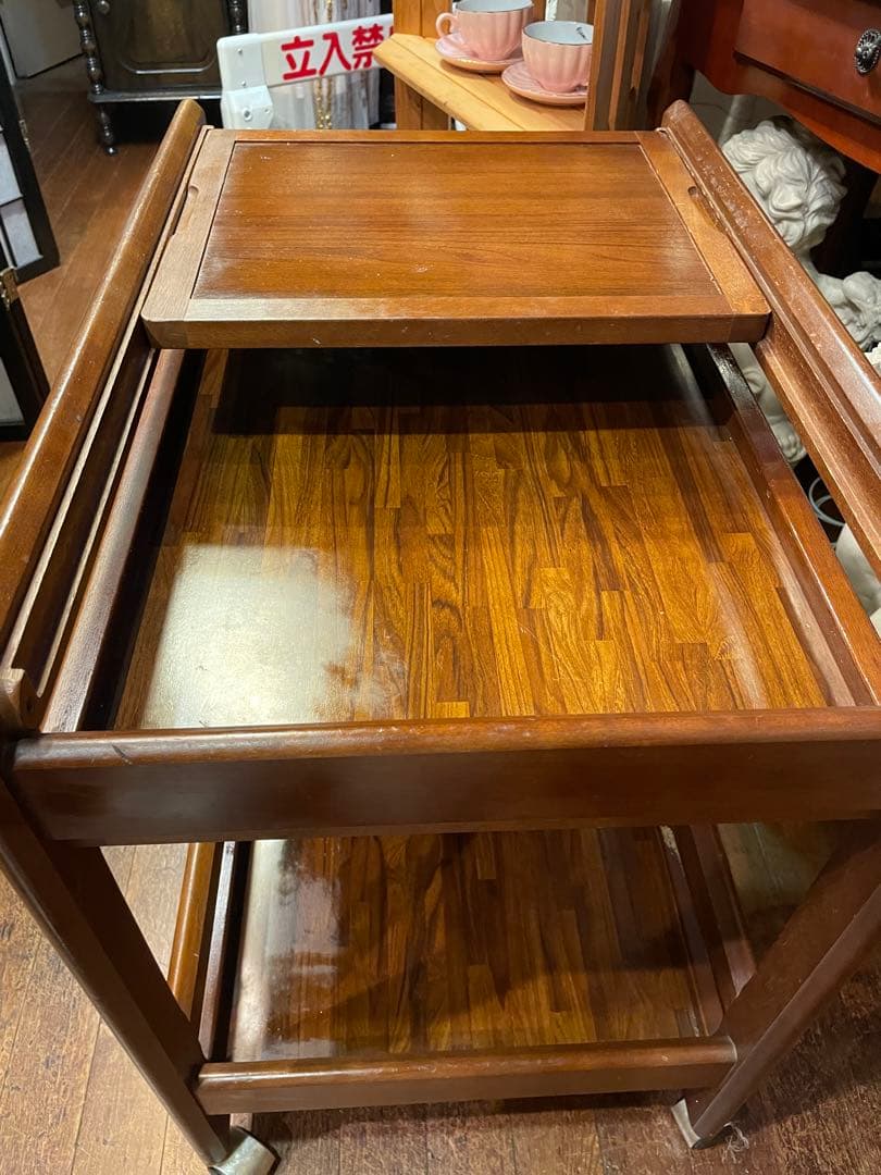 ご購入者専用！再日程調整用です！カリモク　木製キッチンワゴン キャスター付き