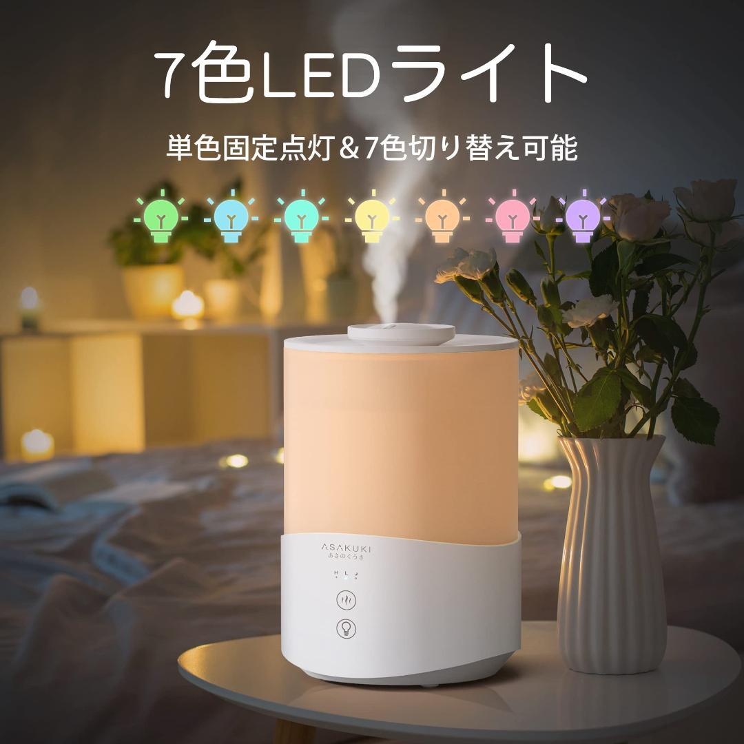 加湿器 7色ライト 大容量25L お手入れ簡単 上から給水 アロマ