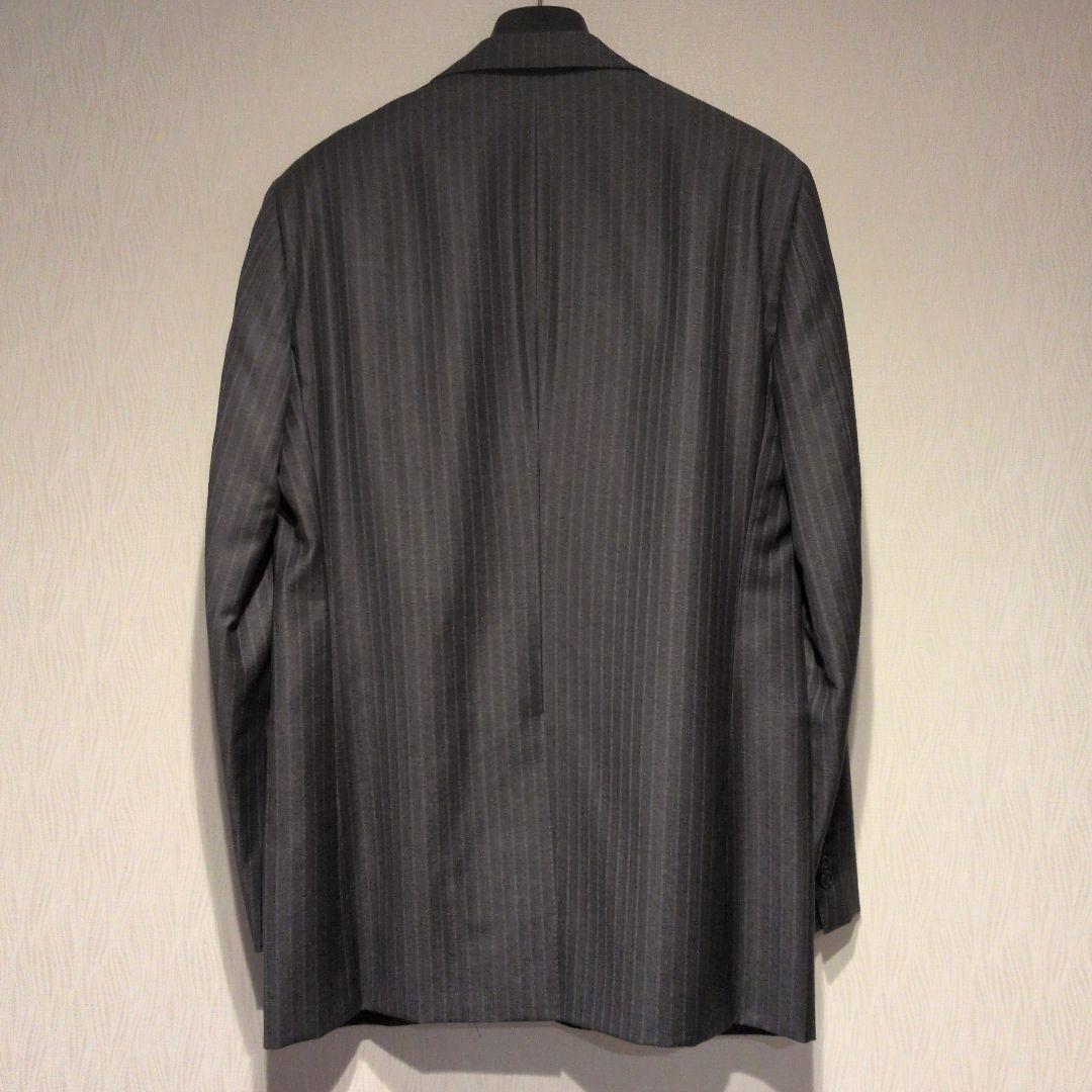 HERMES イタリア製 ダークグレー ストライプ ビジネスジャケット