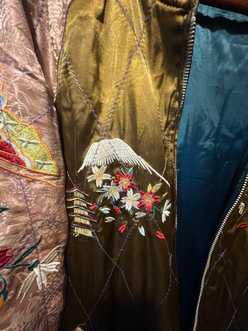 リバーシブルスカジャン （鶴/芸者✕五重塔)